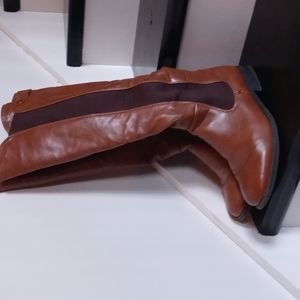 Tall knee high boots wide leg